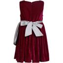 فستان بناتي للأعراس مخمل لتل فابل خمري بشريطة فضية A Little Fable Silver Bow Dress - SW1hZ2U6MjE5Mjc1Mg==