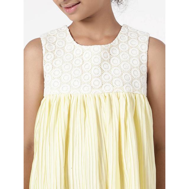 فستان بناتي صيفي قطن لتل فابل أصفر وأبيض A Little Fable Sundew Lace Dress - SW1hZ2U6MjE5MjUzMg==