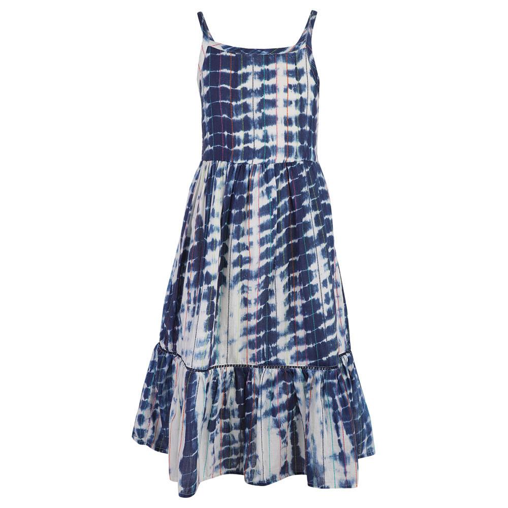 فستان بناتي صيفي قطن لتل فابل أزرق بنقوش A Little Fable Tori Tie-Dye Dress