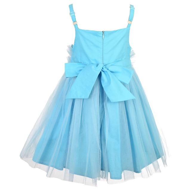 فستان بناتي للمناسبات تفتة لتل فابل أزرق بدون أكمام A Little Fable Tulip Ruffle Dress - SW1hZ2U6MjE5MjQ1NQ==