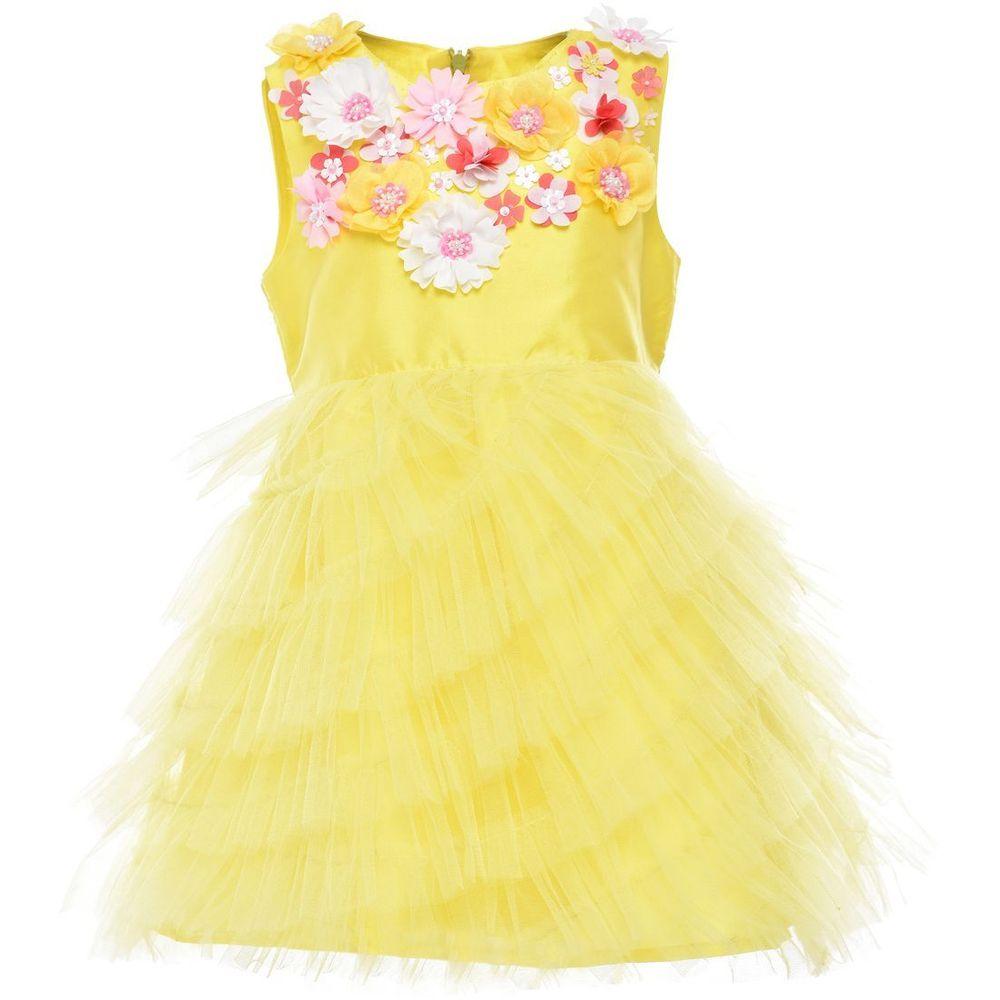 فستان بروفانس اصفر اللون من اي ليتل فابل A Little Fable - Yellow Provence Cascade Dress