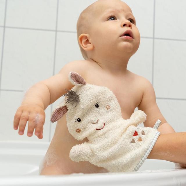 قفازات استحمام للأطفال بنقش اللاما من اي ثاوزند و ون كادلز A Thousand & One Cuddles - Baby Bath Mitts - Llama - SW1hZ2U6MjE5NjAyMQ==