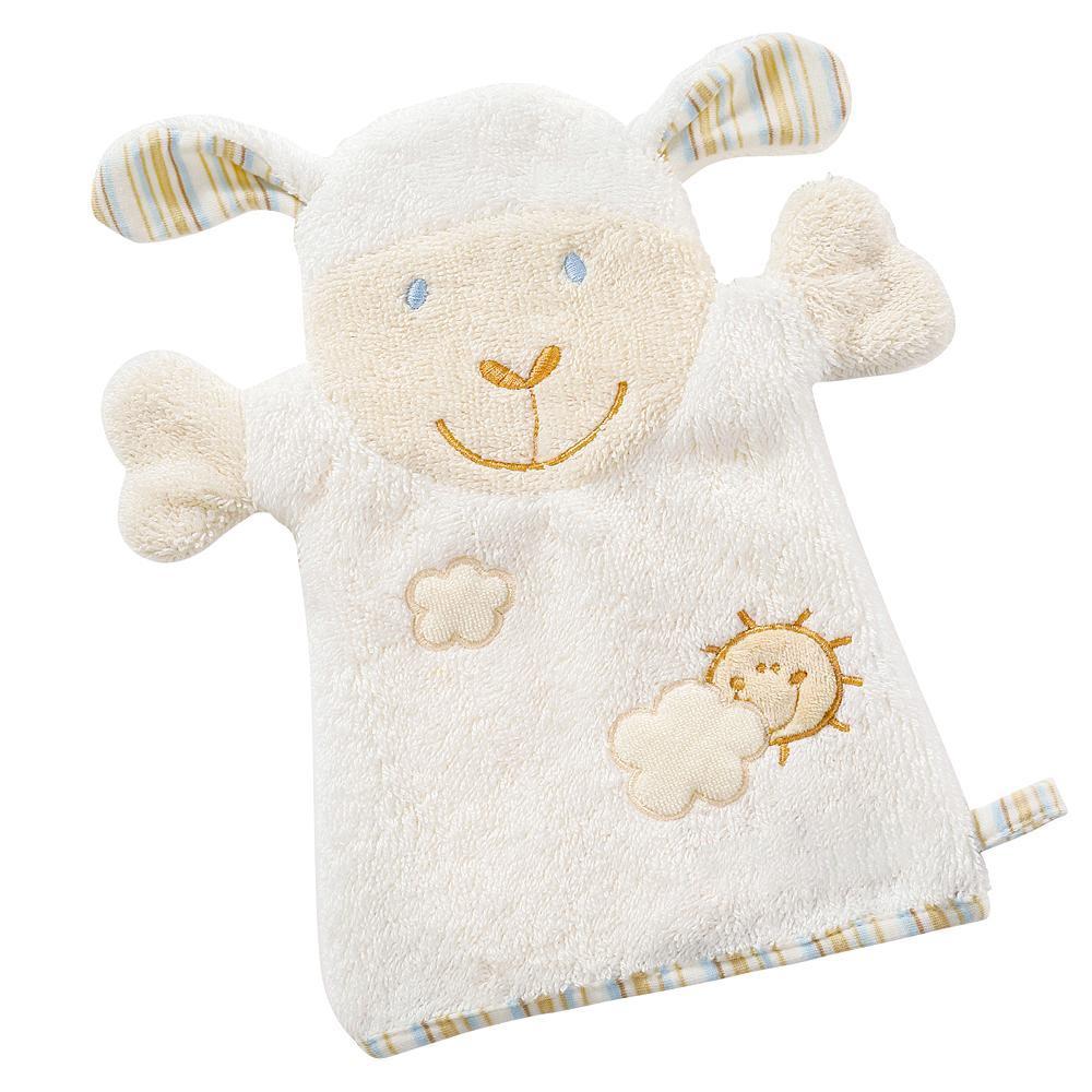 قفازات استحمام الاطفال بتصميم الأغنام من اي ثاوزند و ون كادلز A Thousand & One Cuddles - Baby Bath Mitts - Sheep