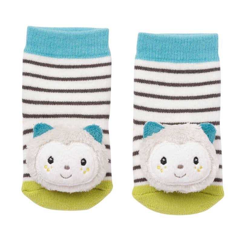 جوارب خشخشة قطة للأطفال من ايه ثاوزند و ون كادلز A Thousand & One Cuddles - Baby Rattle Socks - Cat