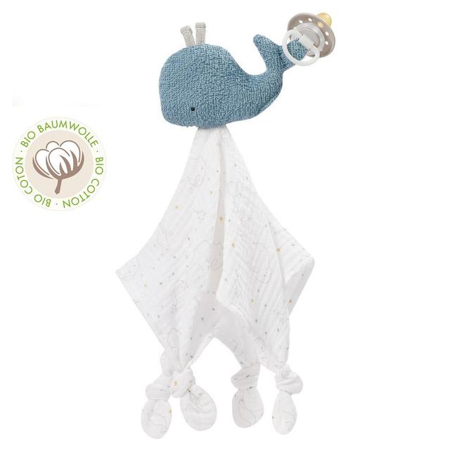 بطانية امان للأطفال بدمية حوت من ايه ثاوزند و ون كادلز A Thousand & One Cuddles - Baby Security Blanket - Whale - SW1hZ2U6MjE5NTkxNg==