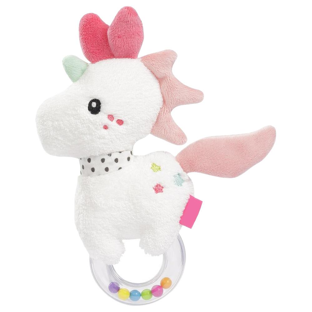 لعبة خشخشة حسية للأطفال على شكل وحيد القرن من اي ثاوزند و ون كادلز A Thousand & One Cuddles - Baby Sensory Crinkle Rattle Tag - Unicorn