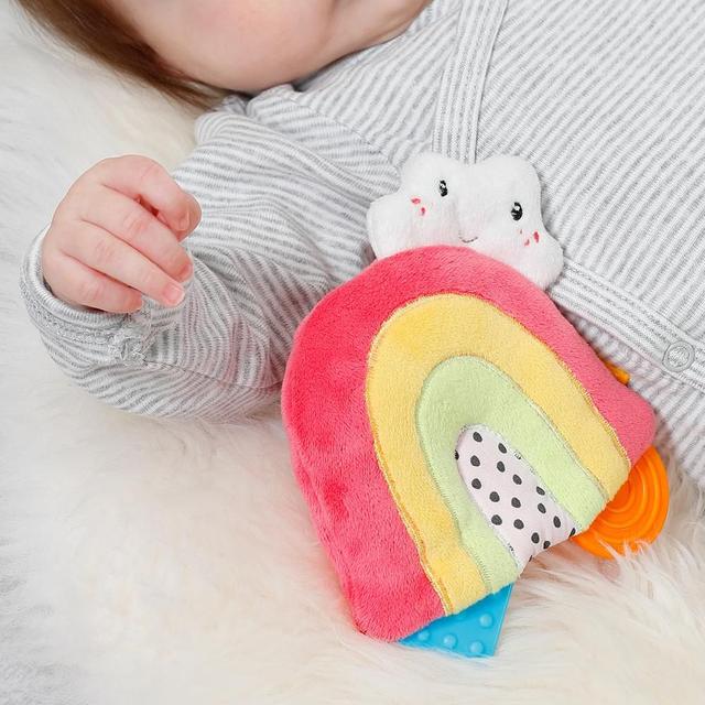 لعبة قوس قزح حسية مجعدة مع عضاضة للأطفال من اي ثاوزند و ون كادلز A Thousand & One Cuddles - Crinkle Tag Sensory Toy & Teether - Rainbow - SW1hZ2U6MjE5NTc4MA==