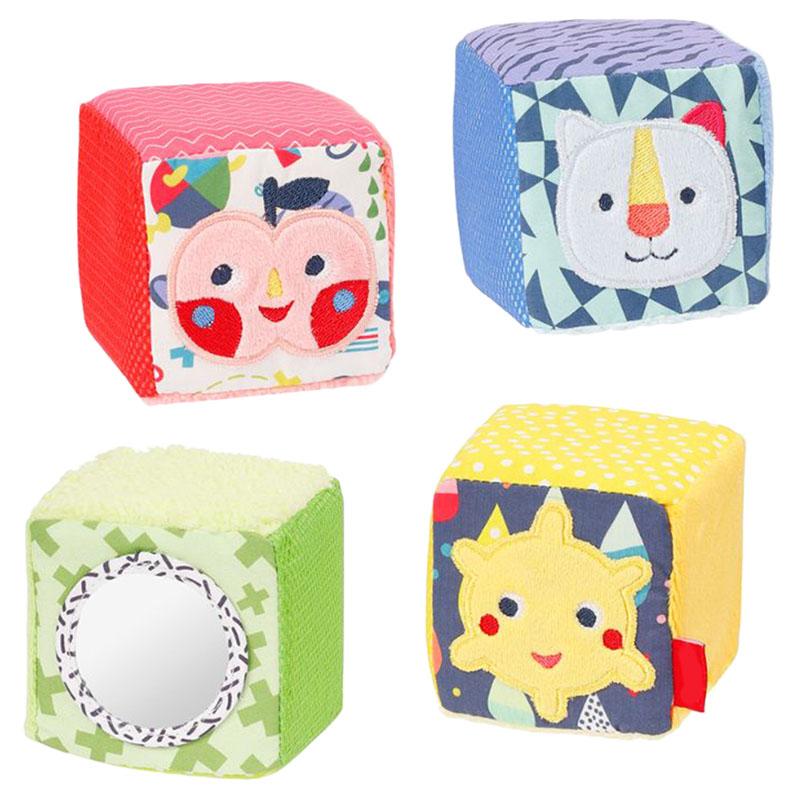 العاب اطفال مكعبات قماشية 4 قطع مع موسيقى اي ثاوزند & ون كادلز A Thousand & One Cuddles Set of 4 Cloth Cubes