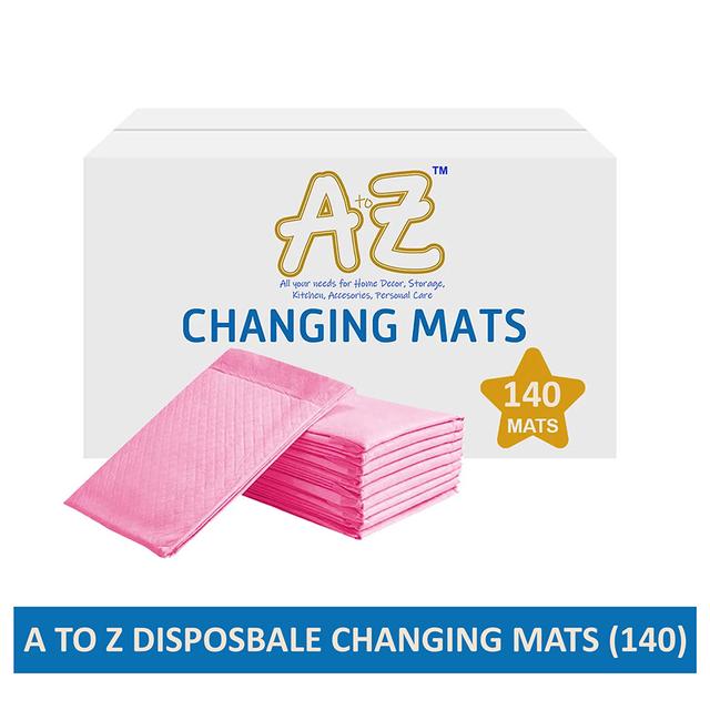 بساط تغيير الحفاظ للاستعمال مرة واحدة 45 × 60 سم 140 قطعة زهر اي تو زد A To Z Disposable Changing Mats L 140pcs Pink - SW1hZ2U6MjA0MDIwMA==