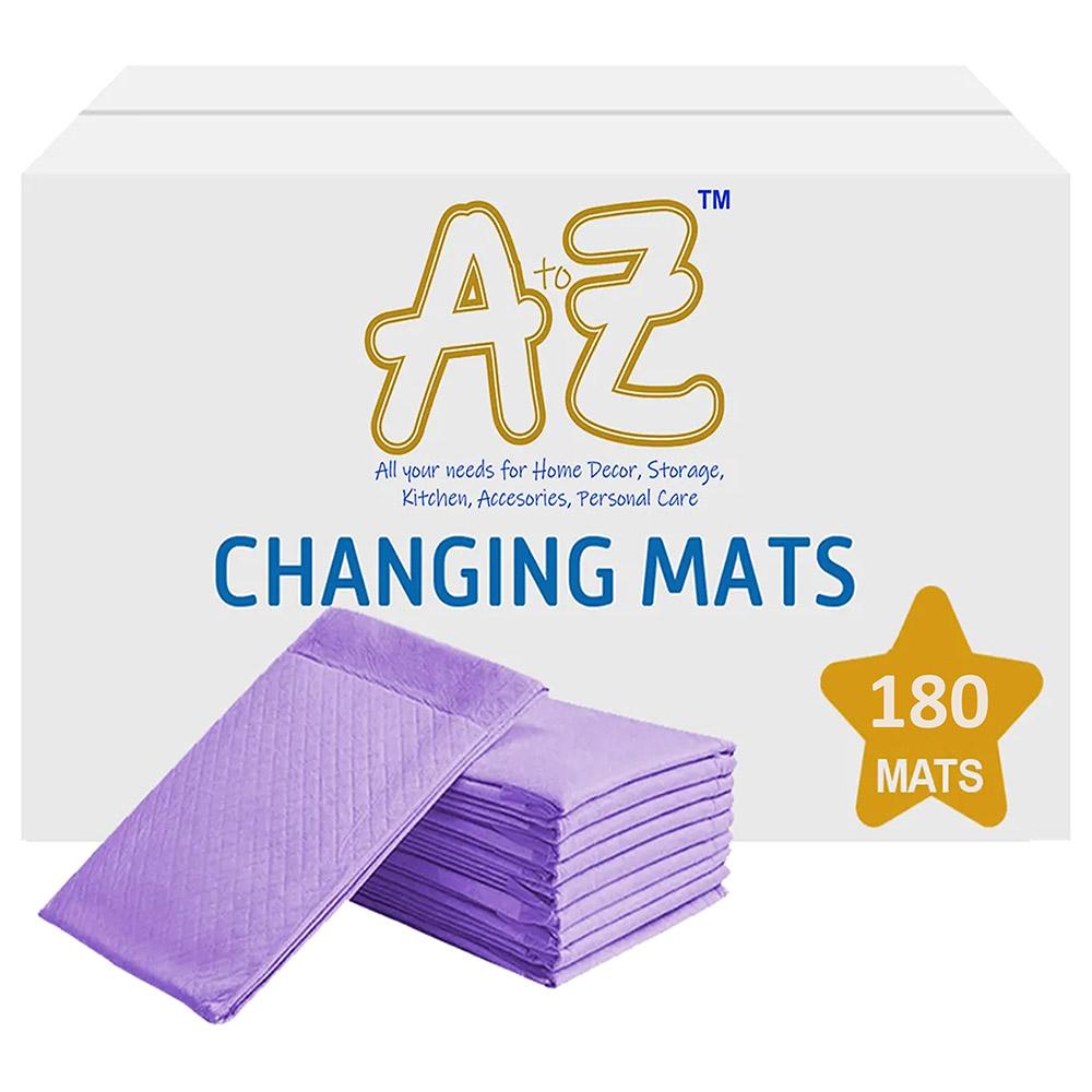 بساط تغيير الحفاظ للاستعمال مرة واحدة 45 × 60 سم 180 قطعة بنفسجي اي تو زد A To Z Disposable Changing Mats L 180pcs Lavender