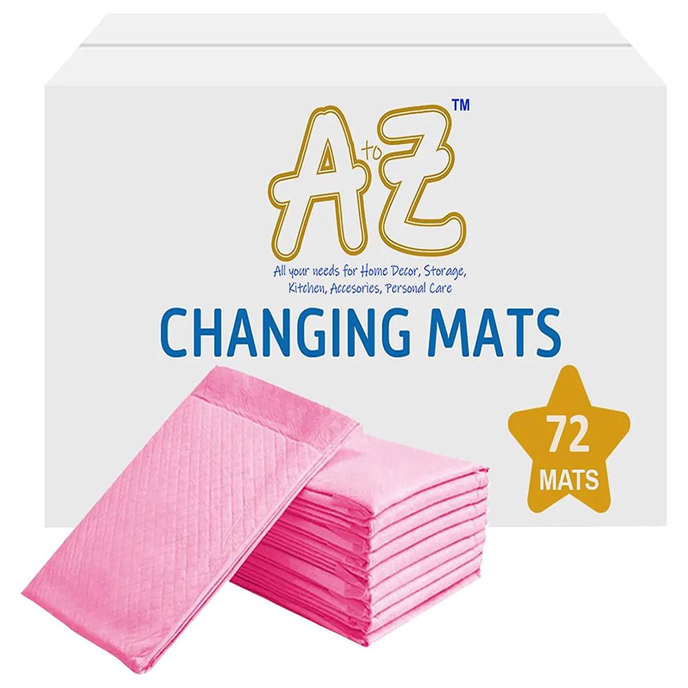 بساط تغيير الحفاظ للاستعمال مرة واحدة 45 × 60 سم 72 قطعة زهر اي تو زد A To Z Disposable Changing Mats 72pcs Pink