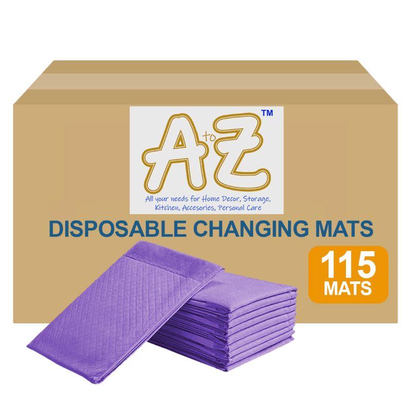 بساط تغيير الحفاظ للاستعمال مرة واحدة 45 × 60 سم 115 قطعة بنفسجي اي تو زد A To Z  Disposable Changing Mats 115pcs Lavender