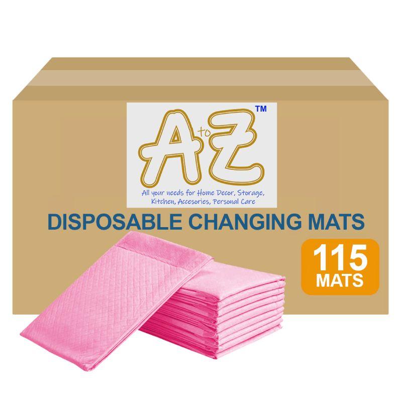 بساط تغيير الحفاظ للاستعمال مرة واحدة 45 × 60 سم 115 قطعة زهر اي تو زد A To Z  Disposable Changing Mats 115pcs Pink