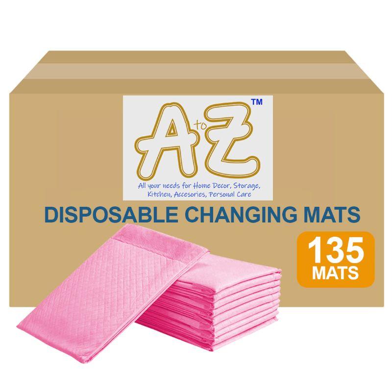 بساط تغيير الحفاظ للاستعمال مرة واحدة 45 × 60 سم 135 قطعة اي تو زد A To Z  Disposable Changing Mats 135pcs Pink