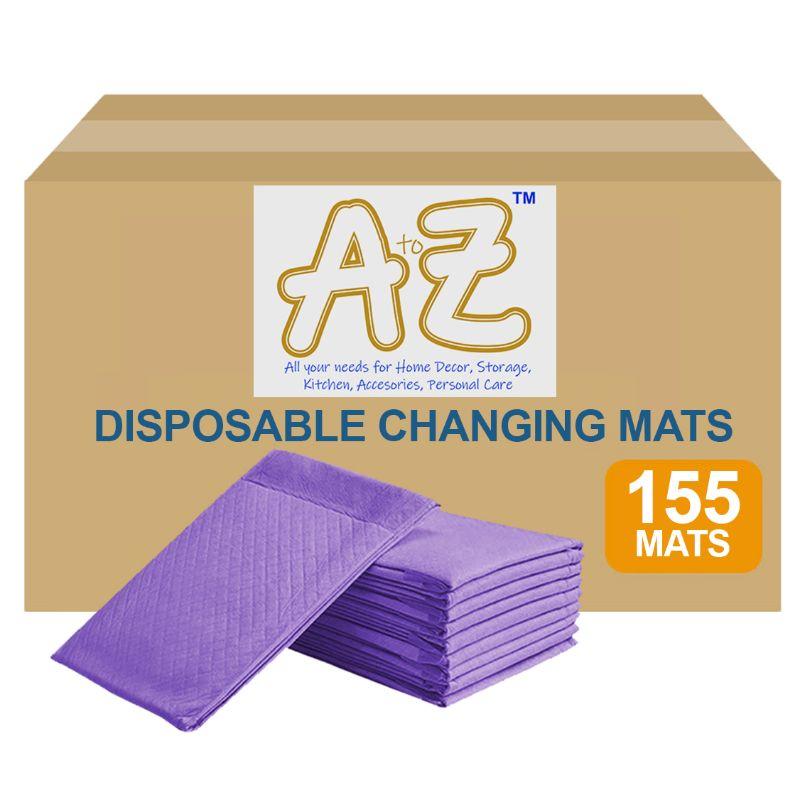 بساط تغيير الحفاظ للاستعمال مرة واحدة 45 × 60 سم 155 قطعة بنفسجي اي تو زد A To Z  Disposable Changing Mats 155pcs Lavender
