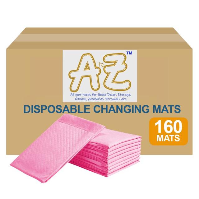 بساط تغيير الحفاظ للاستعمال مرة واحدة 45 × 60 سم 160 قطعة  زهر اي تو زد A To Z  Disposable Changing Mats 160pcs Pink - SW1hZ2U6MjA0MDA0MQ==