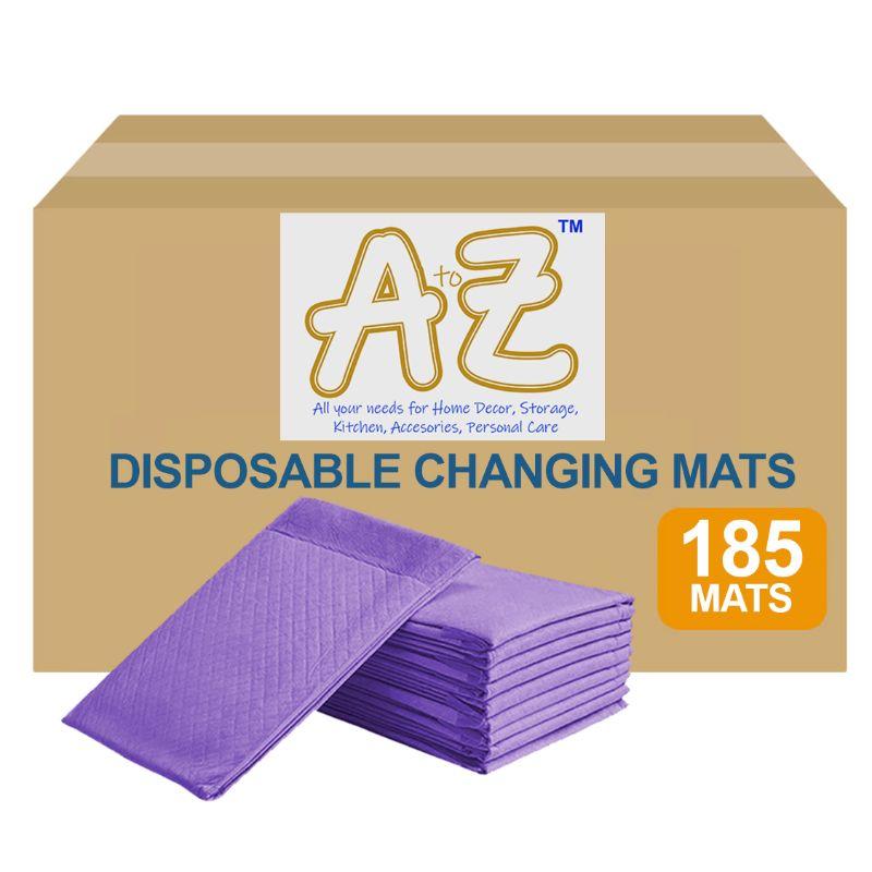 بساط تغيير الحفاظ للاستعمال مرة واحدة 45 × 60 سم 185 قطعة بنفسجي اي تو زد A To Z  Disposable Changing Mats 185pcs Lavender