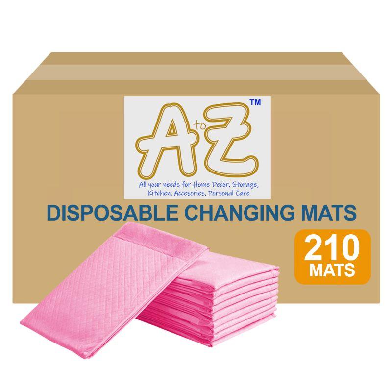 بساط تغيير الحفاظ للاستعمال مرة واحدة 45 × 60 سم 210 قطعة زهر اي تو زد A to Z  Disposable Changing mats Large Pack Of 210 Pink