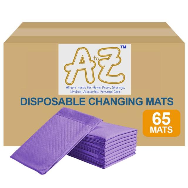 بساط تغيير الحفاظ للاستعمال مرة واحدة 45 × 60 سم 65 قطعة بنفسجي اي تو زد A to Z Disposable Changing mats Large Pack Of 65 Lavender - SW1hZ2U6MjA0MDAwNQ==