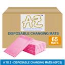 بساط تغيير الحفاظ للاستعمال مرة واحدة 45 × 60 سم 65 قطعة زهر A to Z  Disposable Changing mats Large Pack Of 65 Pink - SW1hZ2U6MjAzOTk5OA==