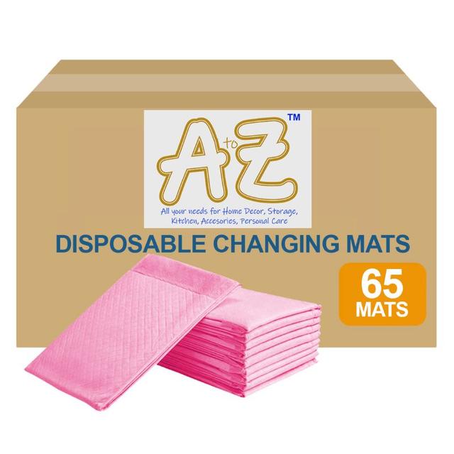 بساط تغيير الحفاظ للاستعمال مرة واحدة 45 × 60 سم 65 قطعة زهر A to Z  Disposable Changing mats Large Pack Of 65 Pink - SW1hZ2U6MjAzOTk5Ng==