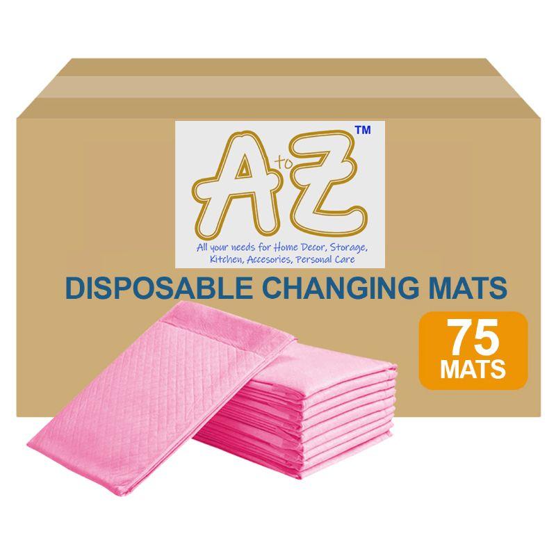 بساط تغيير الحفاظ للاستعمال مرة واحدة 45 × 60 سم 75 قطعة زهر اي تو زد A to Z  Disposable Changing mats Large Pack Of 75 Pink