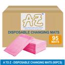 بساط تغيير الحفاظ للاستعمال مرة واحدة 45 × 60 سم 95 قطعة زهر اي تو زد A to Z  Disposable Changing mats Large Pack Of 95 Pink - SW1hZ2U6MjAzOTk3MQ==