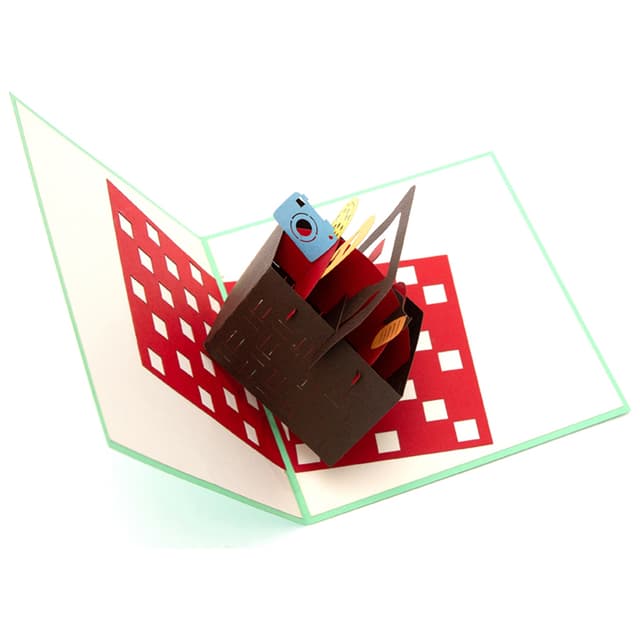كارت ثلاثي الأبعاد بشكل سلة النزهة أبرا كاردز Abra Cards Picnic Basket