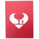 كارت ثلاثي الأبعاد بشكل شجرة قلوب حمراء أبرا كاردز  Abra Cards Red Heart Tree