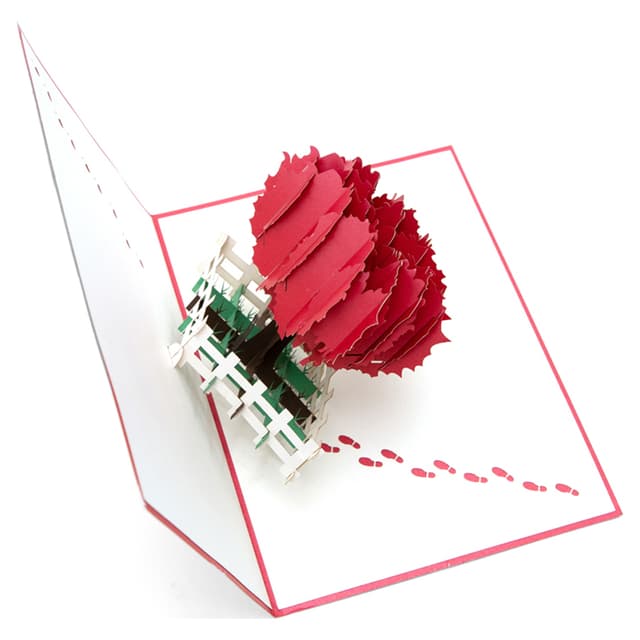 كارت ثلاثي الأبعاد بشكل شجرة قلوب حمراء أبرا كاردز  Abra Cards Red Heart Tree