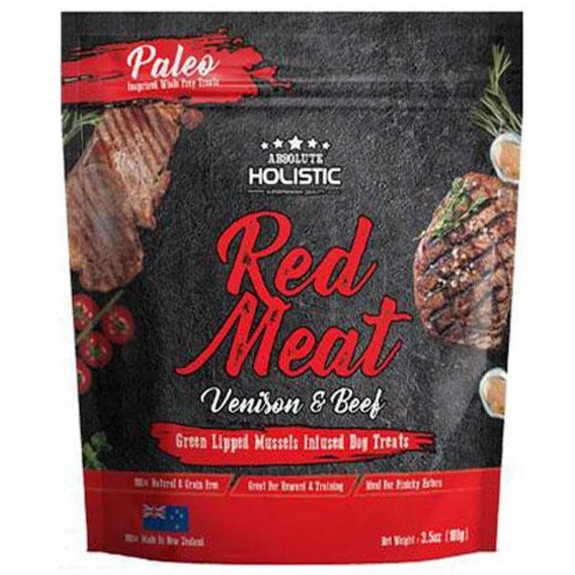 اكل كلاب مجفف بالهواء 100 غرام بنكهة اللحم الأحمر ابسولوت هوليستيك Absolute Holistic Air Dried Dog Treats 100g Red Meat - SW1hZ2U6MjE5NzU2OQ==