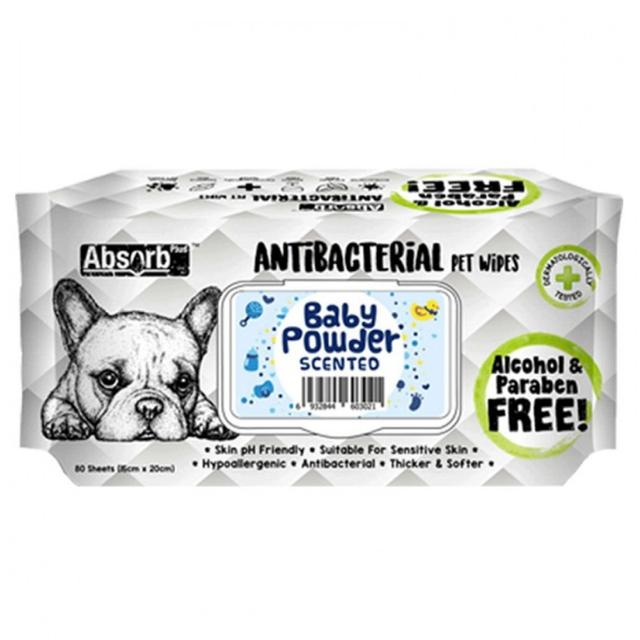 Absolute Holistic Pet Absorb+Antibacterial Wipes Baby Powder - SW1hZ2U6MjE5NzUwOQ==