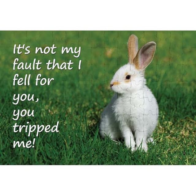 لعبة بازل لصورة أرنب بين الأعشاب و بعبارة رومنسية من أجوبا Ajooba - Dubai Love Puzzle