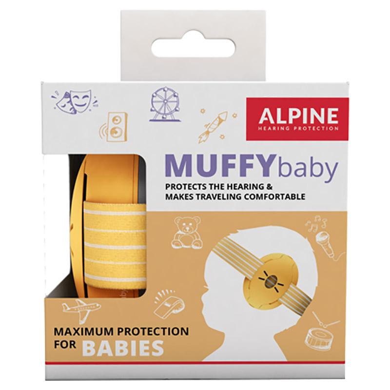 سدادات اذن للأطفال مع عصابة رأس ناعمة أصفر ألباين Alpine Muffy Baby Yellow