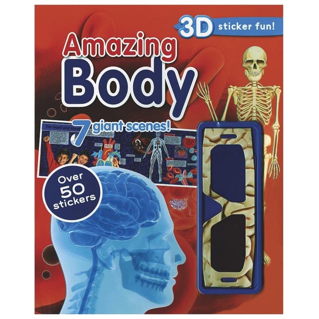 كتاب تعليمي للاطفال عن جسم الإنسان باللغة الإنكليزية Amazing Body 3D Sticker Scene