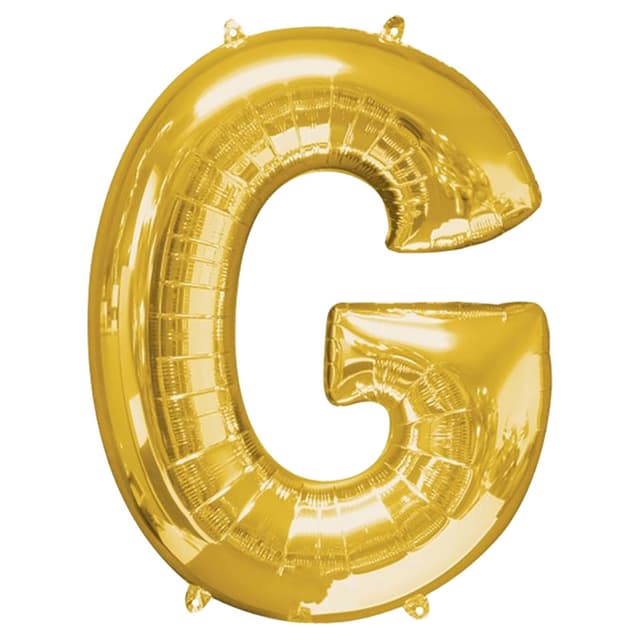 بالونات الحروف الذهبية قياس 16 بوصة حرف G امسكان ذهبي Amscan Gold Foil Letter Balloon