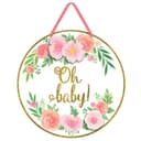 لافتة زينة مزينة بالزهور لحفلات استقبال المولود الجديد من امسكان Amscan - Floral Baby Sign Decoration