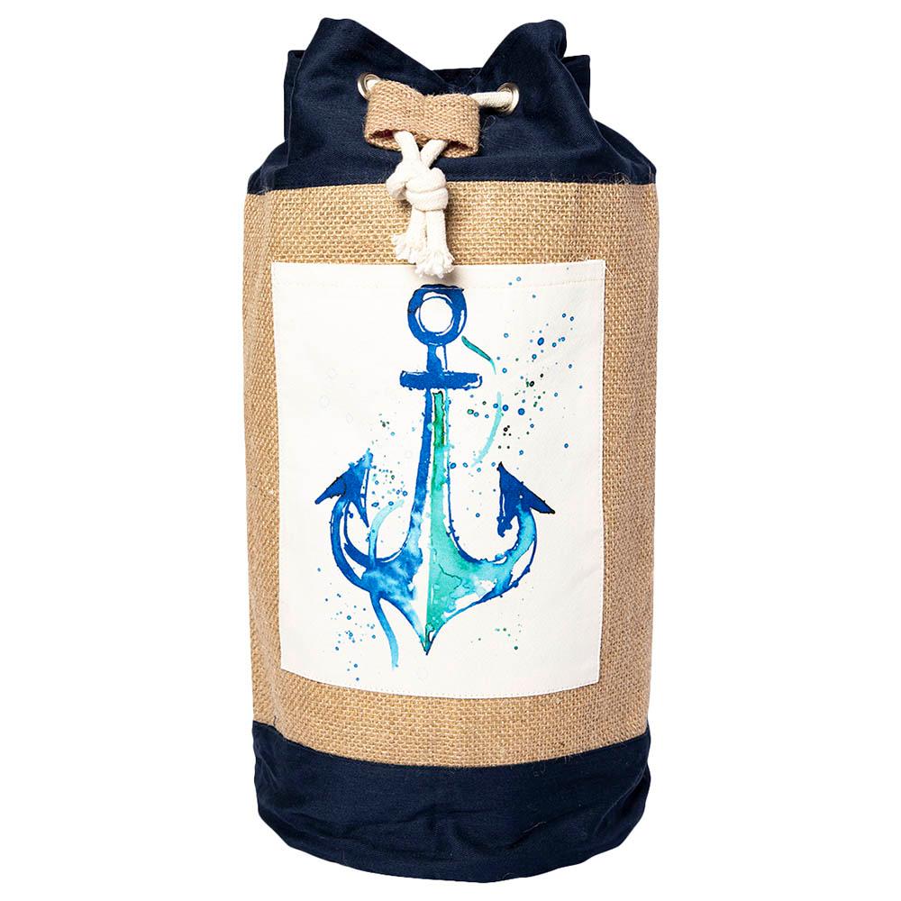 شنطة الشاطئ برسمة مرساة من أنيموس Anemoss Anchor Jute Bag