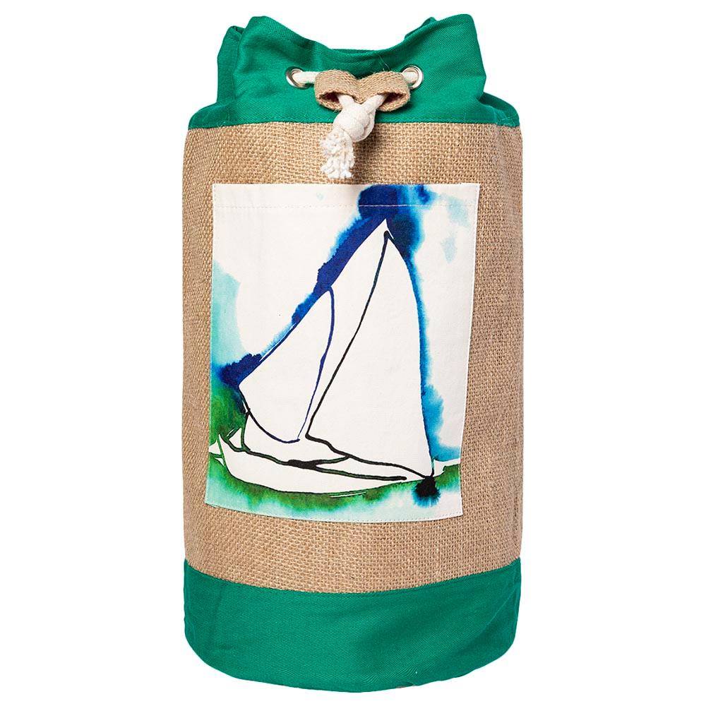 شنطة الشاطئ برسمة الشراع من أنيموس Anemoss Sailboat Jute Bag