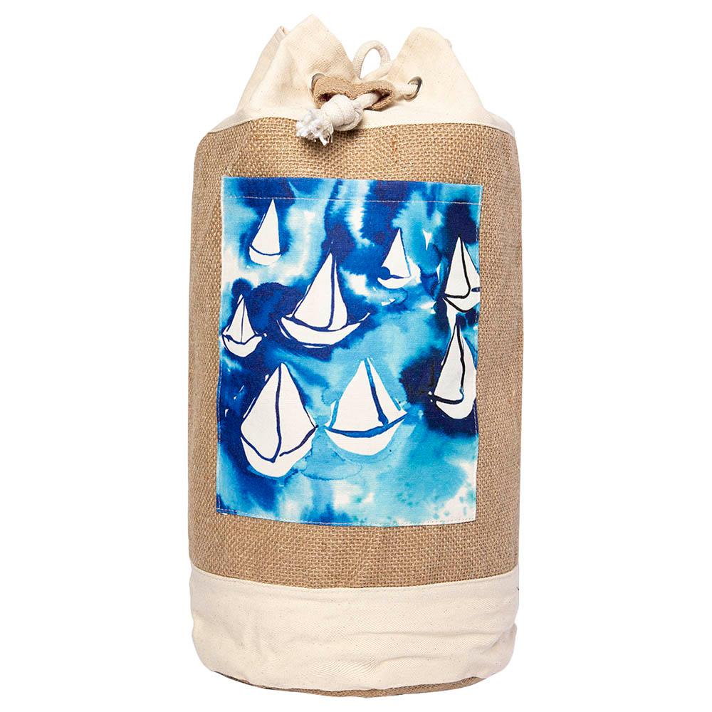 شنطة الشاطئ برسمة أشرعة من أنيموس Anemoss Sailboats Jute Bag