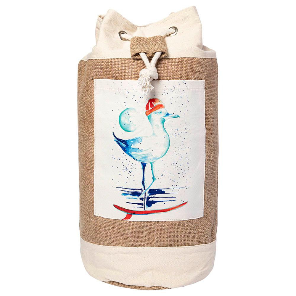 شنطة الشاطئ برسمة النورس من أنيموس Anemoss Seagull Jute Bag