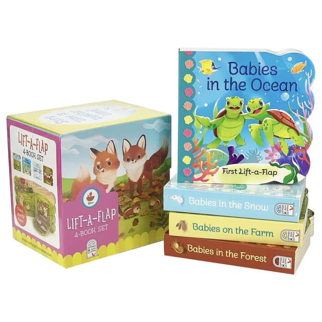 مجموعة كتب مصورة للاطفال عن صغار الحيوانات للرضع من 4 كتب من دار نشر كوتاج دور Animal Babies - Set of 4 Books