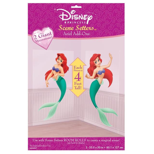 ديكور جدران برسومات الاميرة ارييل قطعتين Ariel Scene Setter Add Ons 2pcs