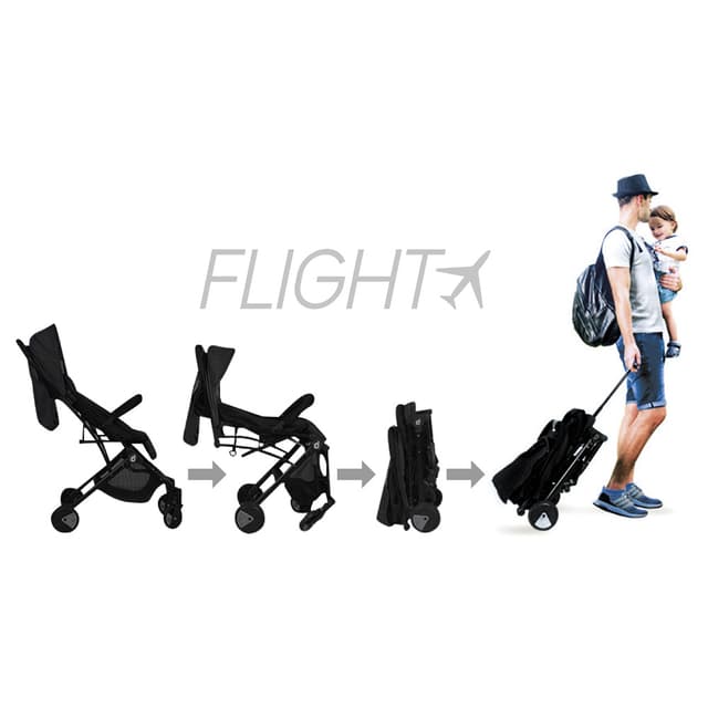 عربة للاطفال حديثي الولادة فما فوق قابلة للطي للسفر أسود وأخضر اسالڤو Asalvo Travel+ Stroller