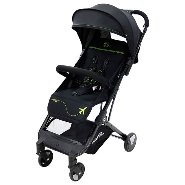 عربة للاطفال حديثي الولادة فما فوق قابلة للطي للسفر أسود وأخضر اسالڤو Asalvo Travel+ Stroller