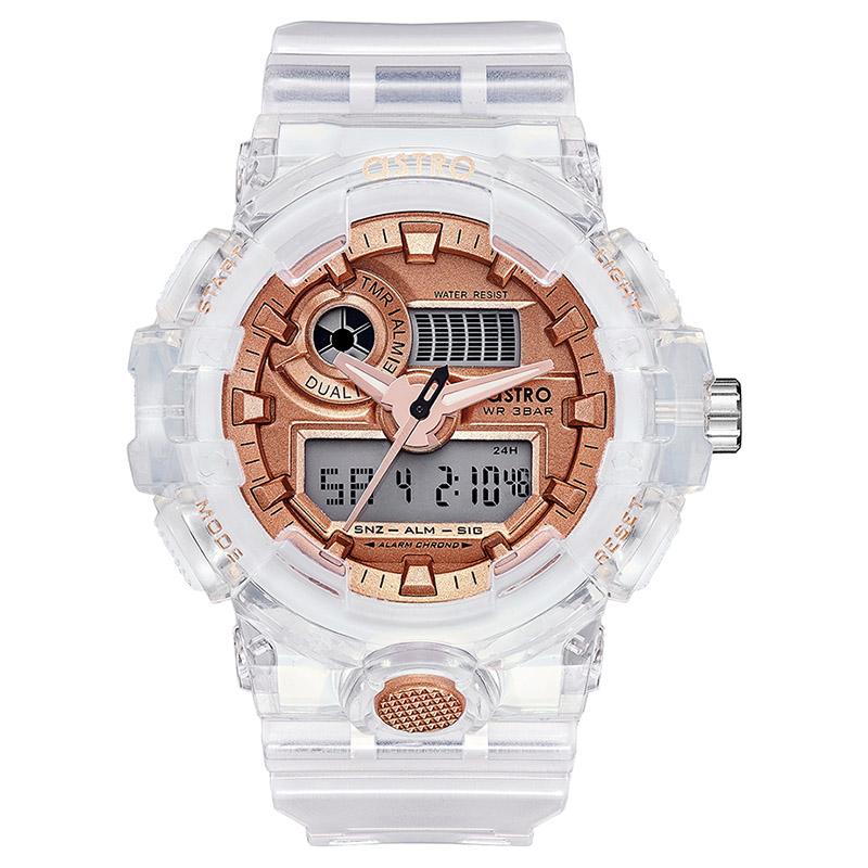 Astro - Kids Analog-Digital Rose Gold Dial Watch - Clear
