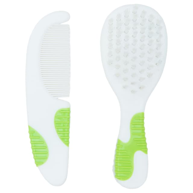 مشط شعر للأطفال وفرشاة من بيب لون أخضر Babe Baby Brush And Comb