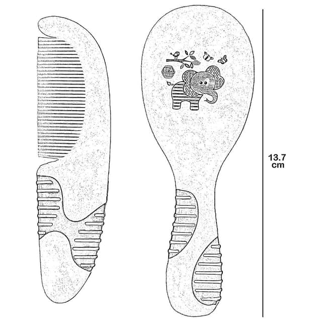 مشط شعر للأطفال وفرشاة من بيب لون أخضر Babe Baby Brush And Comb