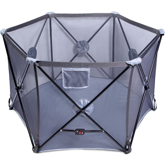 ساحة لعب أطفال رمادي بيبي سايف Baby Safe - Foldable Playard - Grey