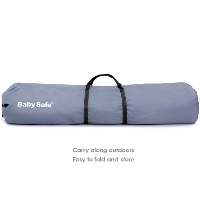 ساحة لعب أطفال رمادي بيبي سايف Baby Safe - Foldable Playard - Grey